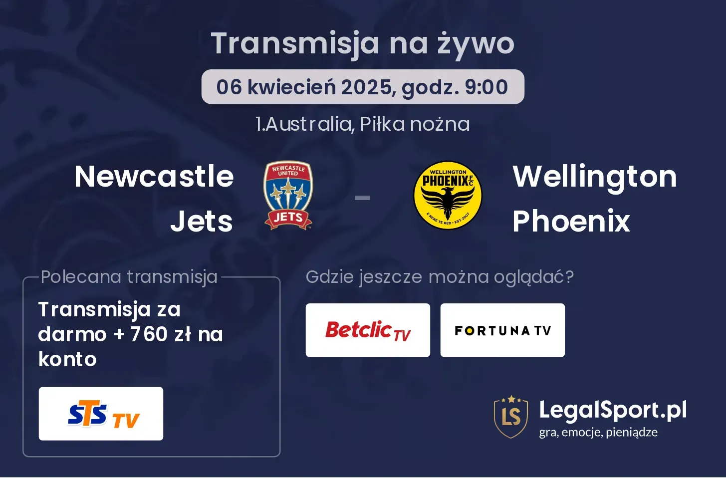 Newcastle Jets - Wellington Phoenix gdzie oglądać transmisję?