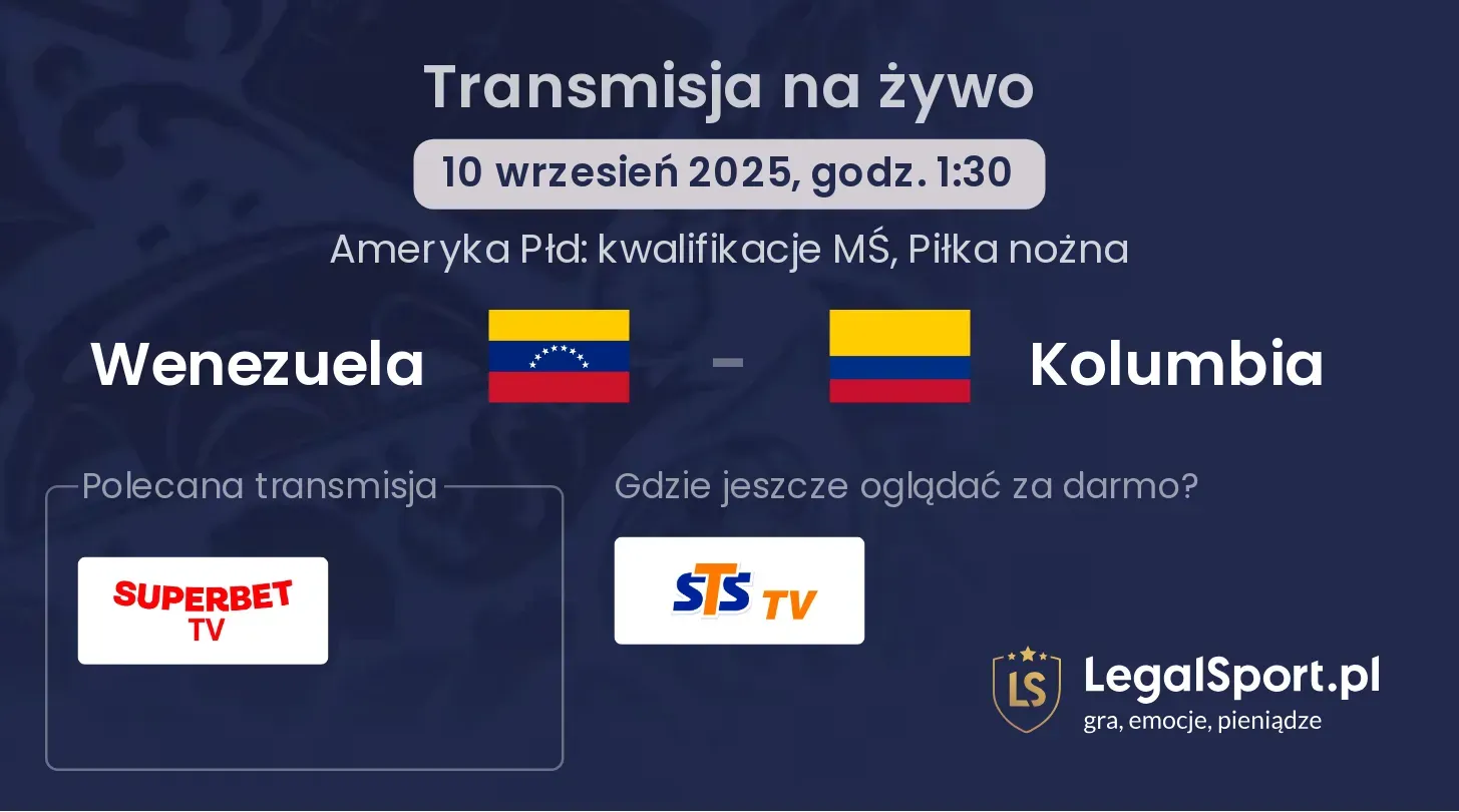 Wenezuela - Kolumbia transmisja na żywo