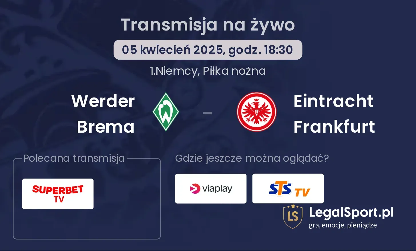 Werder Brema - Eintracht Frankfurt gdzie oglądać?