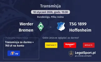 Werder Bremen - TSG 1899 Hoffenheim gdzie oglądać? (10.01)