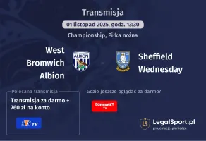 West Bromwich Albion - Sheffield Wednesday gdzie oglądać?