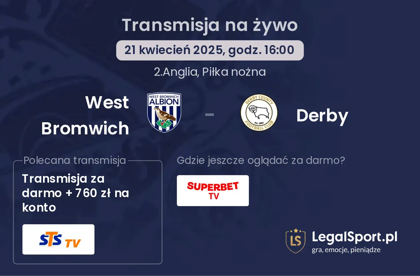 West Bromwich - Derby gdzie oglądać?