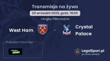 West Ham - Crystal Palace gdzie oglądać?