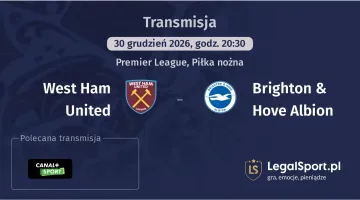 West Ham United - Brighton & Hove Albion gdzie oglądać (30.12.2025)