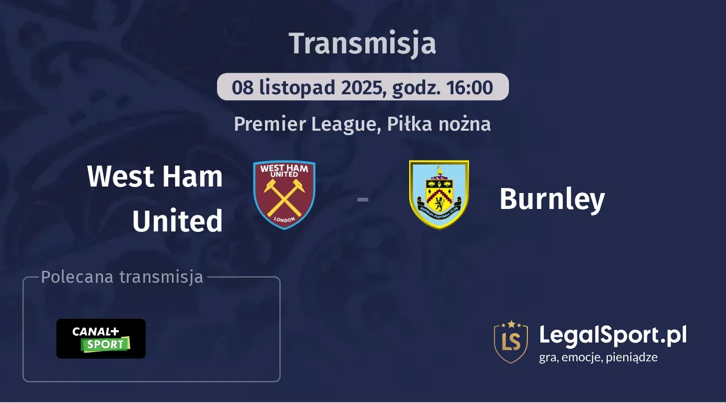 West Ham United - Burnley Transmisje