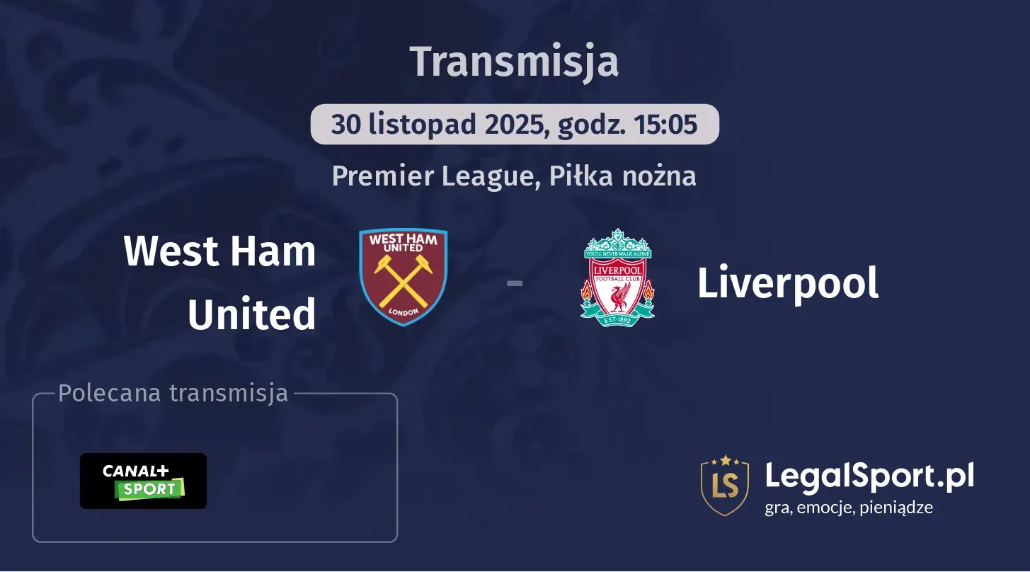 West Ham United - Liverpool Transmisje