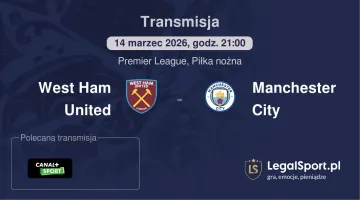 West Ham United - Manchester City gdzie oglądać (14.03.2026)