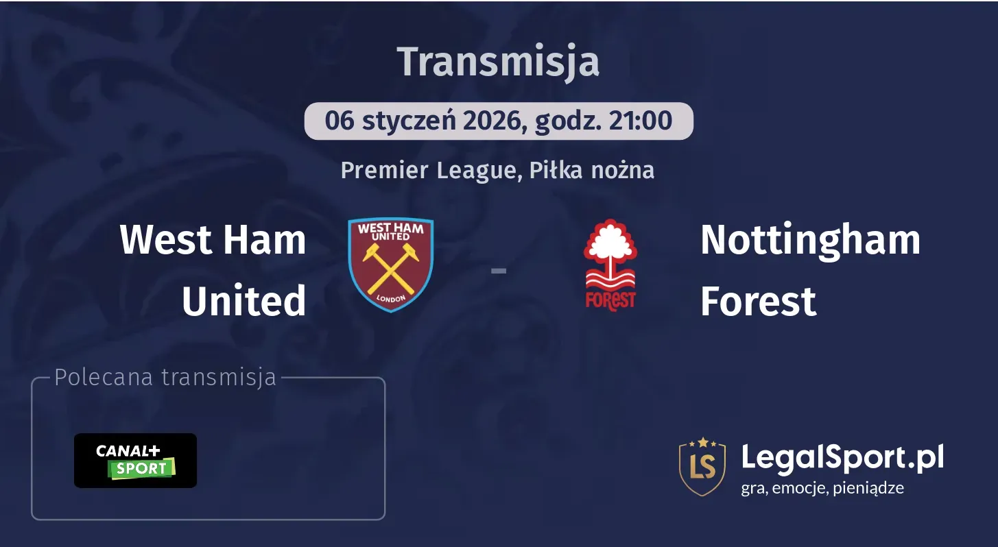 West Ham United - Nottingham Forest Transmisje