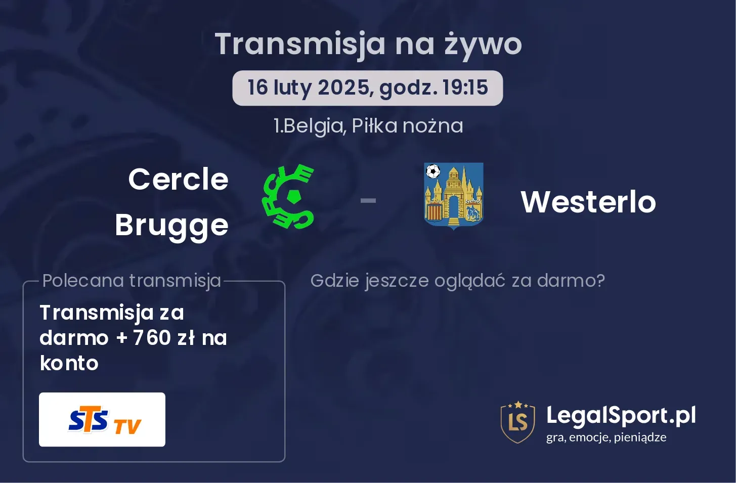 Cercle Brugge - Westerlo gdzie oglądać?