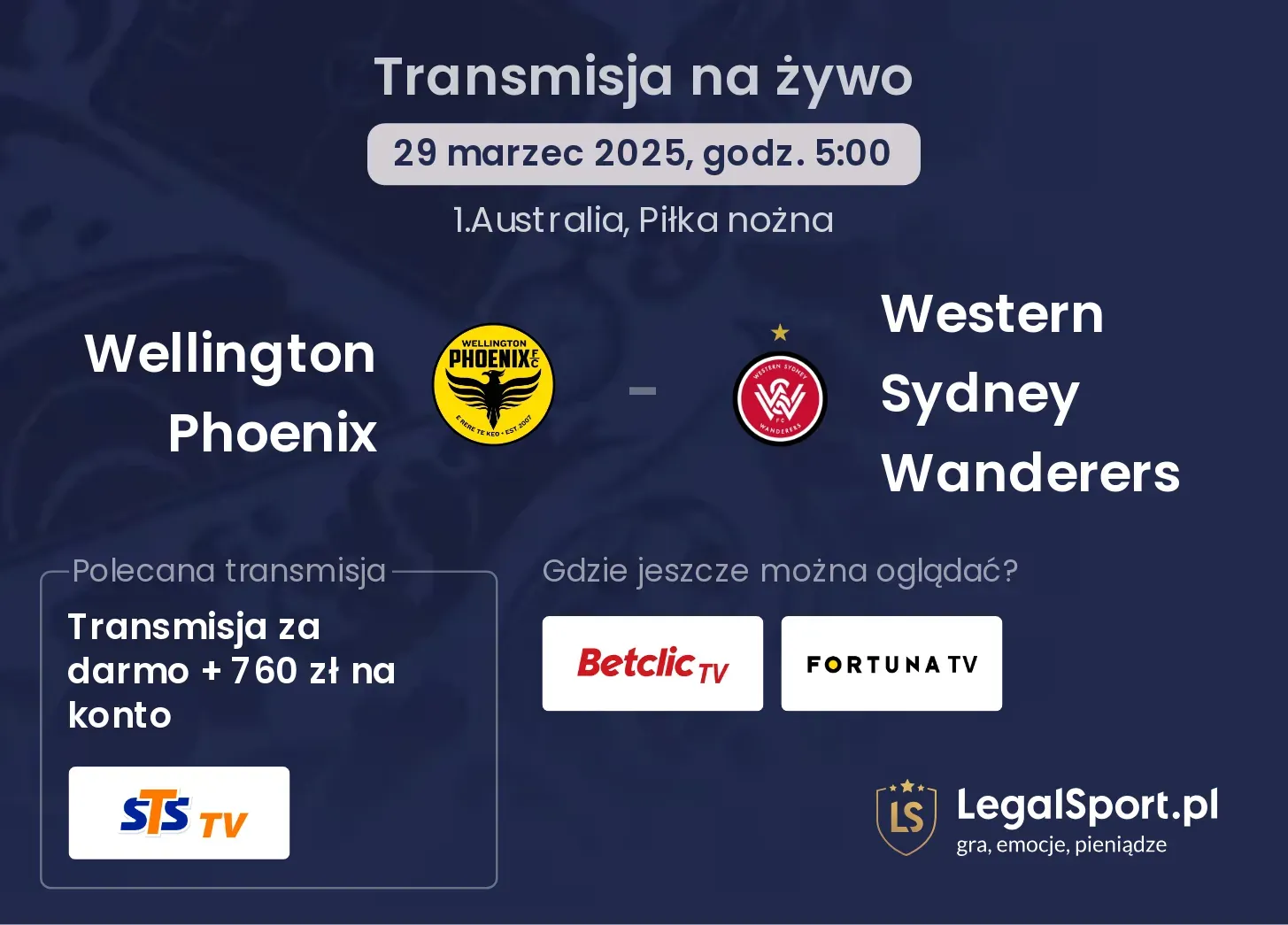 Wellington Phoenix - Western Sydney Wanderers gdzie oglądać?