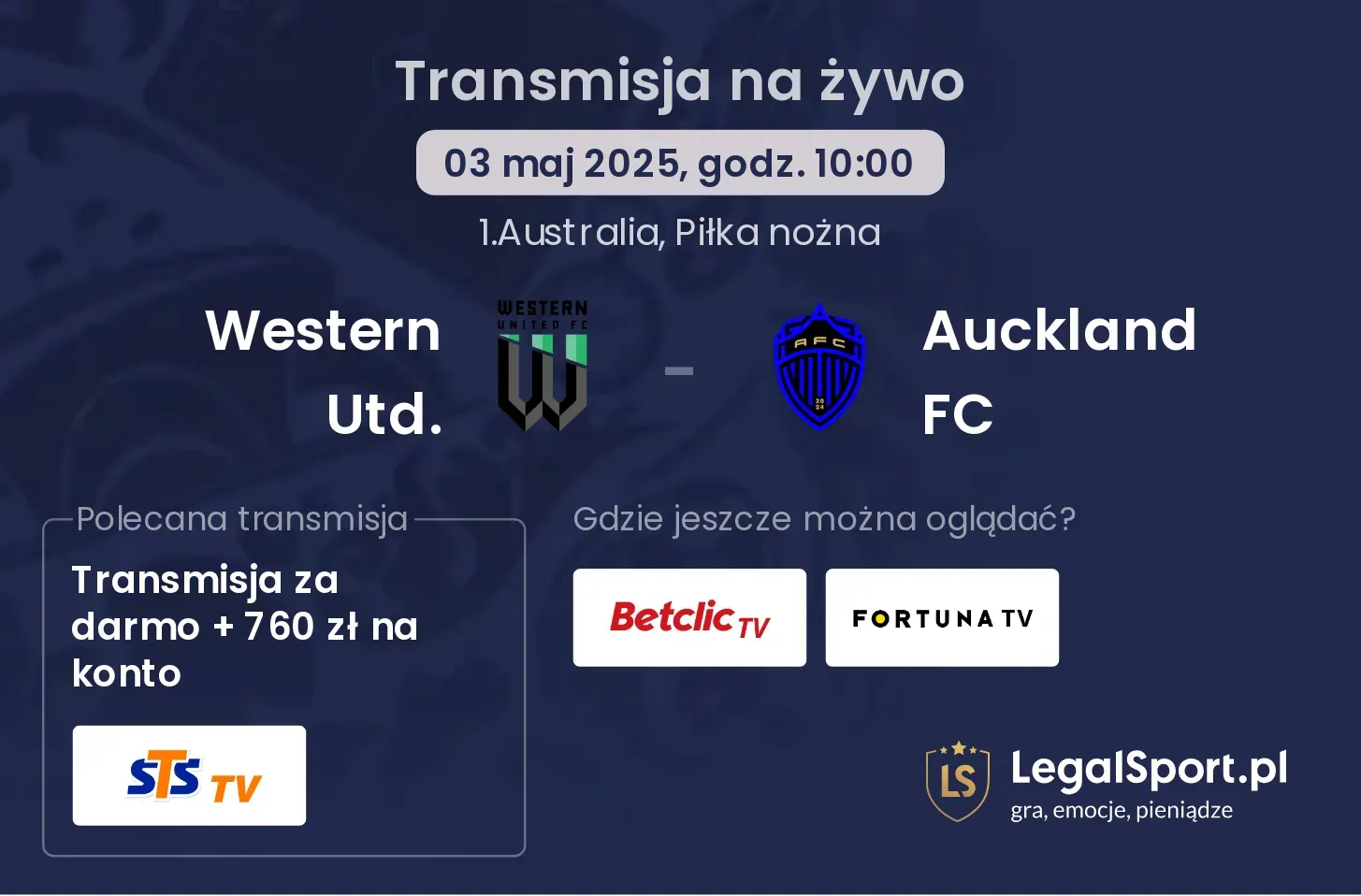 Western Utd. - Auckland FC gdzie oglądać?