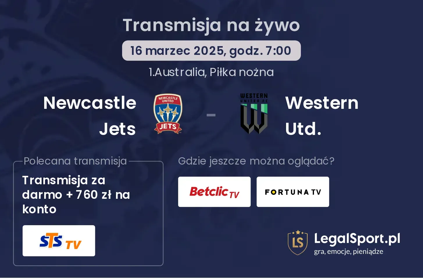 Newcastle Jets - Western Utd. gdzie oglądać transmisję?