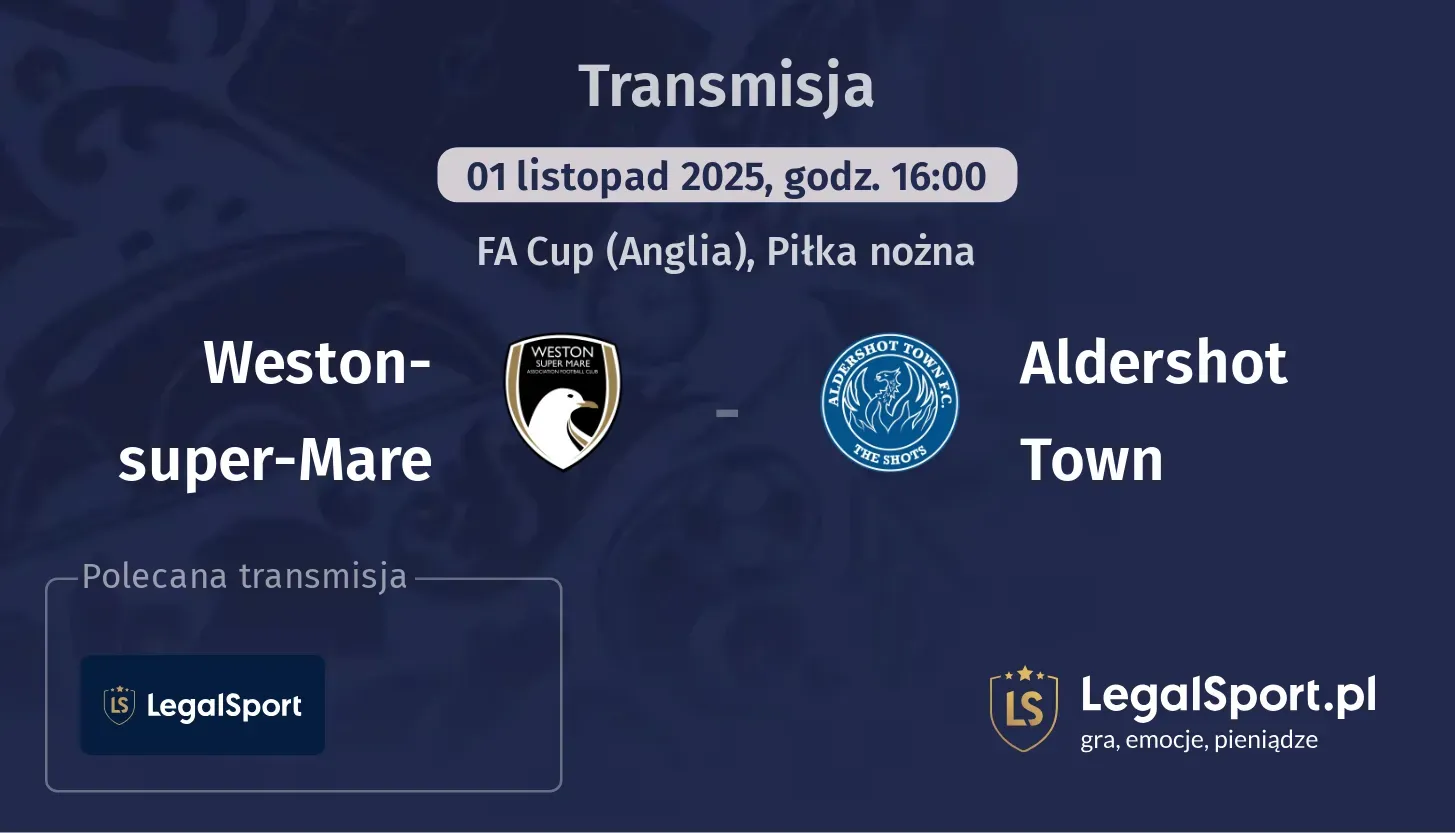 Weston-super-Mare - Aldershot Town Transmisje