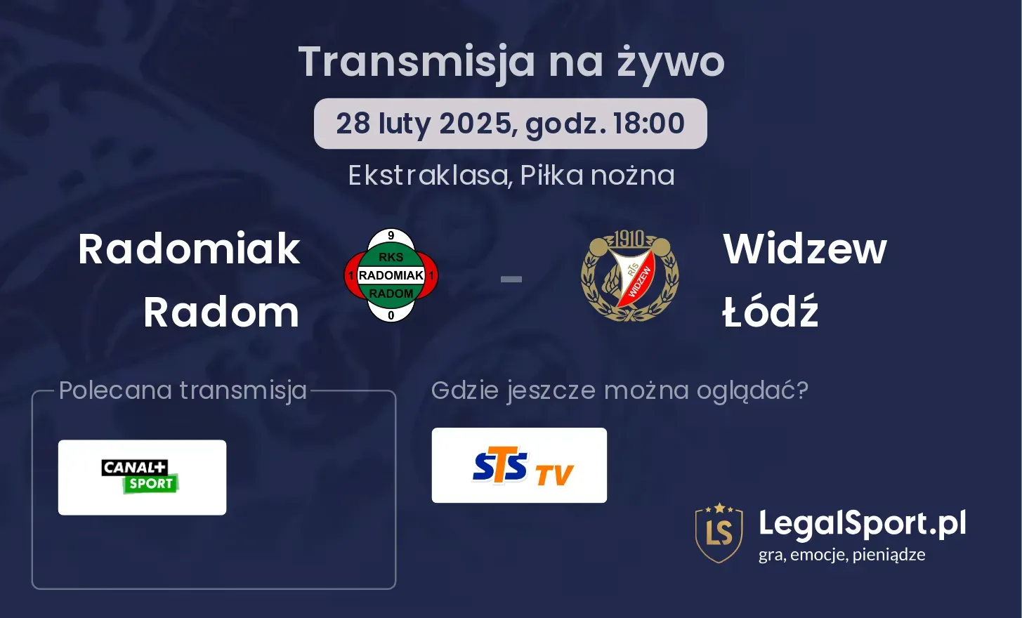 Radomiak Radom - Widzew Łódź gdzie oglądać?