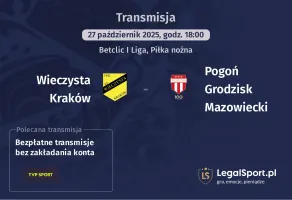 Wieczysta Kraków - Pogoń Grodzisk Mazowiecki gdzie oglądać?