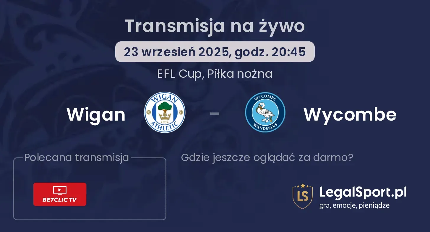 Wigan - Wycombe gdzie oglądać?