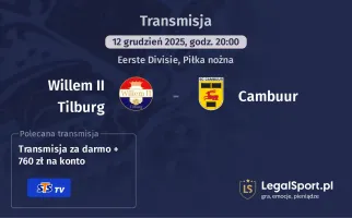 Willem II Tilburg - Cambuur gdzie oglądać? (12.12)