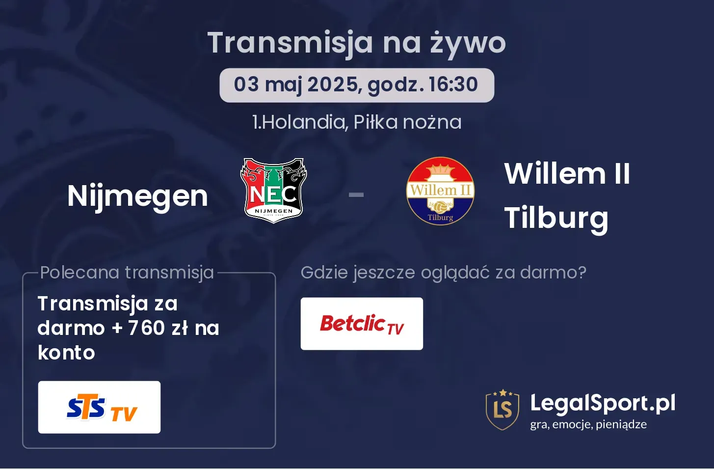Nijmegen - Willem II Tilburg gdzie oglądać?