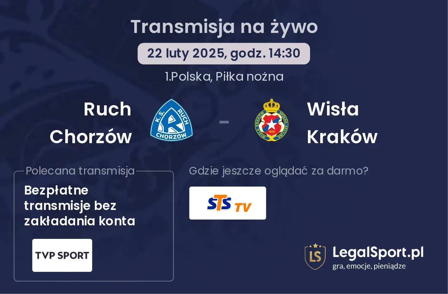 Ruch Chorzów - Wisła Kraków gdzie oglądać?