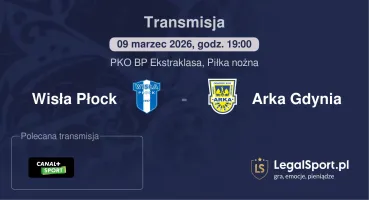 Wisła Płock - Arka Gdynia gdzie oglądać (09.03.2026)