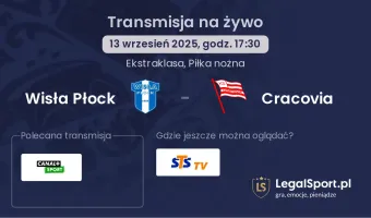 Wisła Płock - Cracovia gdzie oglądać?