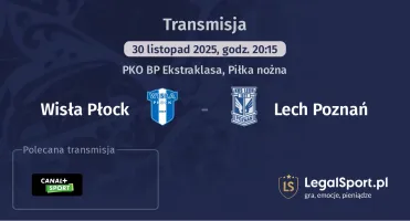 Wisła Płock - Lech Poznań gdzie oglądać? (30.11)
