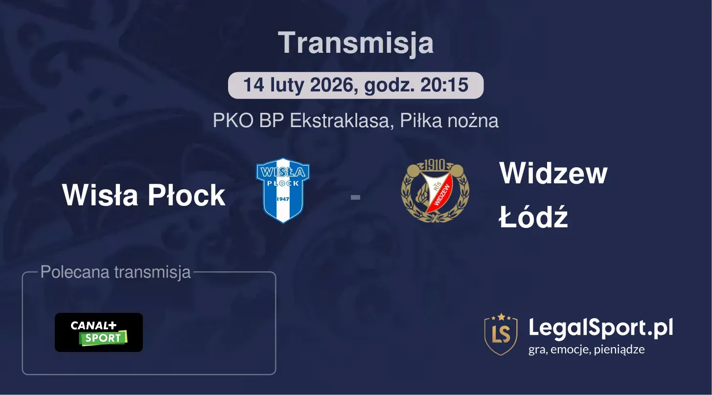 Wisła Płock - Widzew Łódź Transmisje