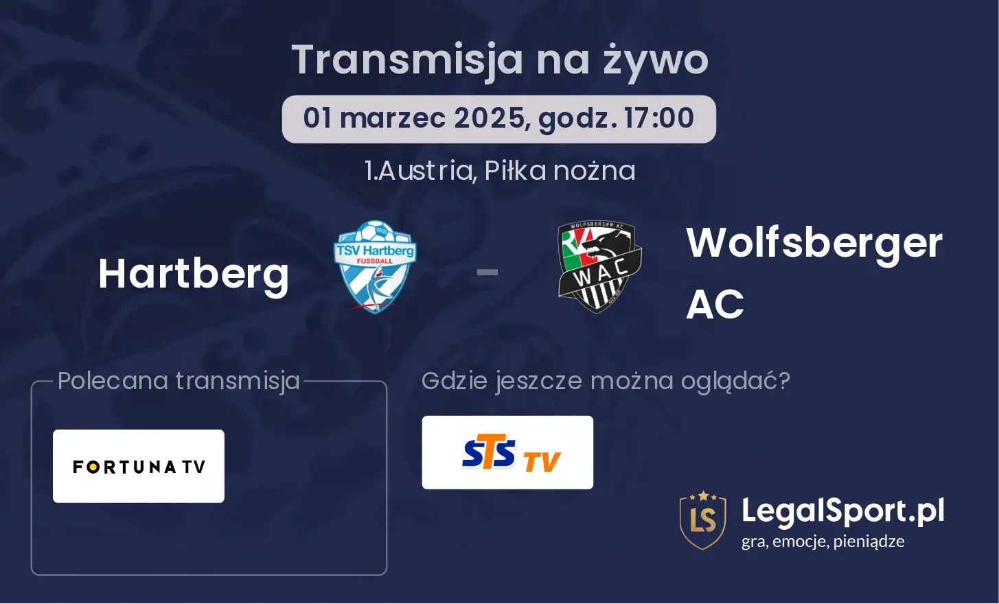 Hartberg - Wolfsberger AC gdzie oglądać?