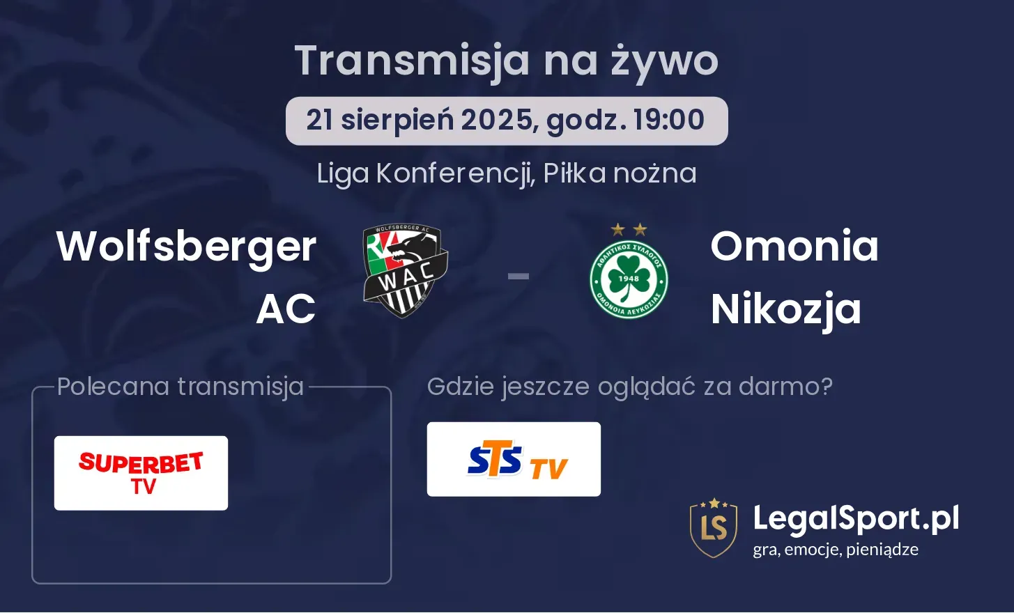 Wolfsberger AC - Omonia Nikozja gdzie oglądać?