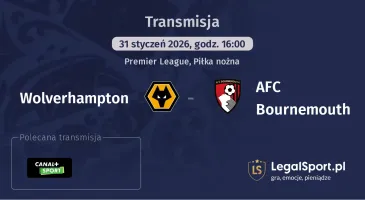 Wolverhampton - AFC Bournemouth gdzie oglądać (31.01.2026)