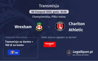 Wrexham - Charlton Athletic gdzie oglądać? (08.11)