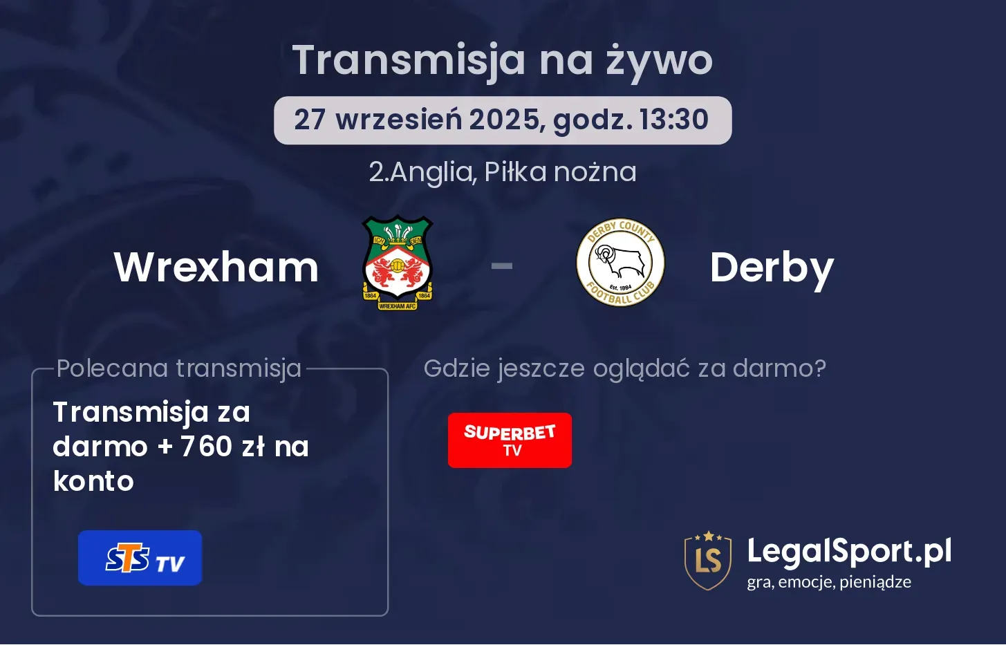 Wrexham - Derby gdzie oglądać?