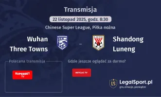 Wuhan Three Towns - Shandong Luneng gdzie oglądać? (22.11)