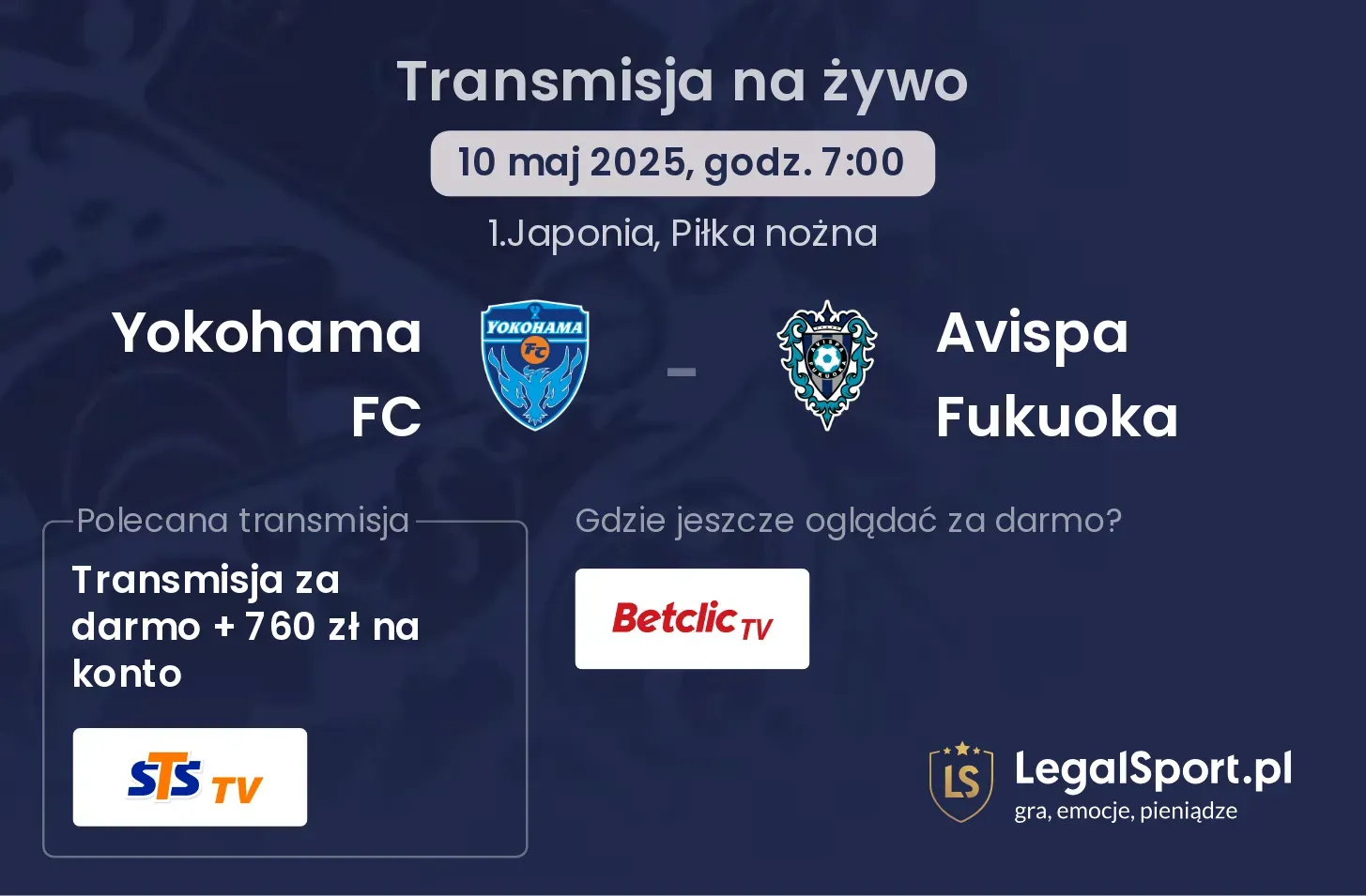 Yokohama FC - Avispa Fukuoka gdzie oglądać?
