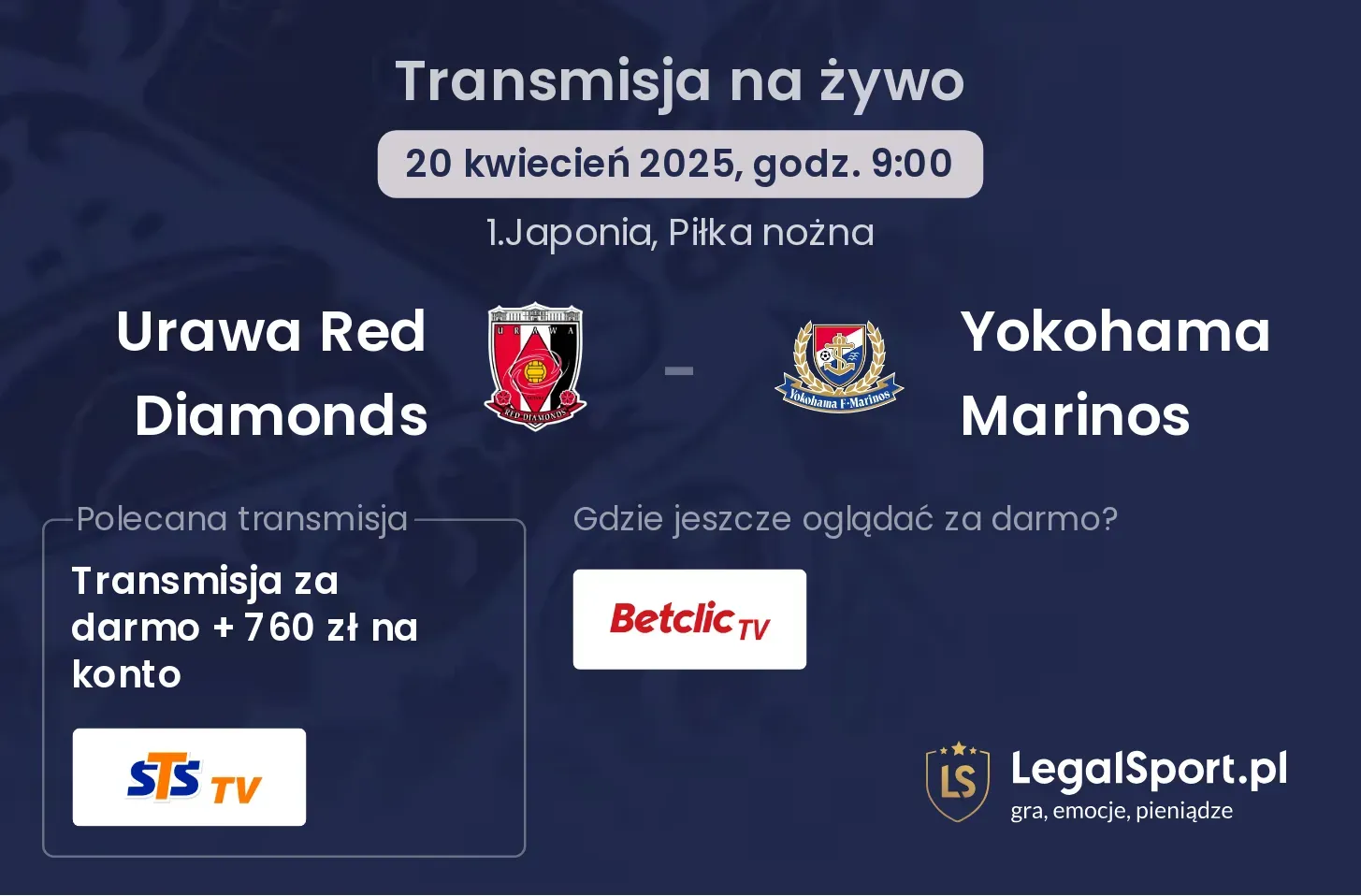 Urawa Red Diamonds - Yokohama Marinos gdzie oglądać?