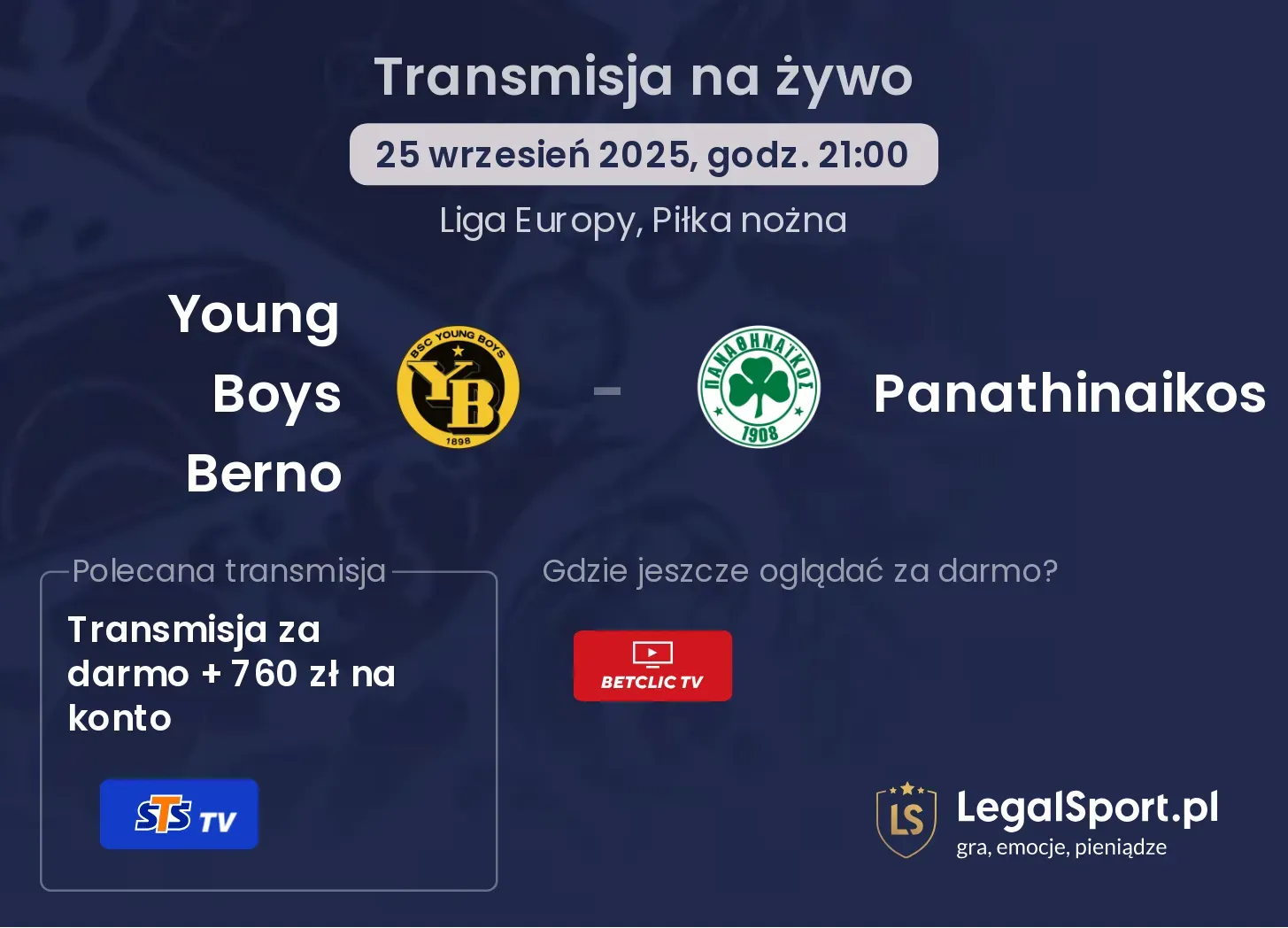 Young Boys Berno - Panathinaikos transmisja na żywo