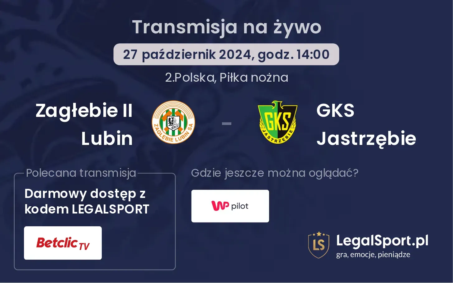 Zagłebie II Lubin - GKS Jastrzębie gdzie oglądać? 27.10, godz. 14:00