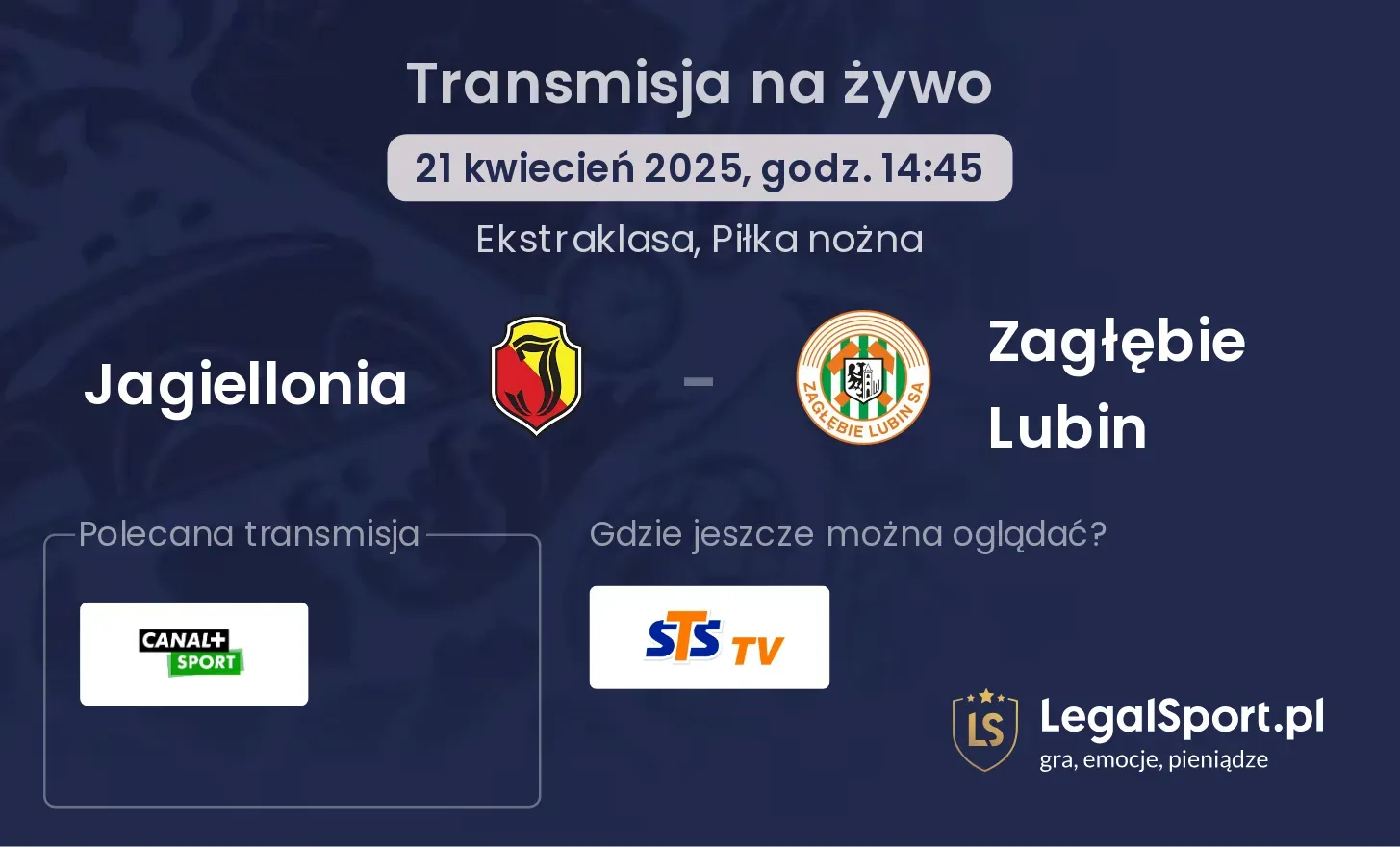 Jagiellonia - Zagłębie Lubin gdzie oglądać?