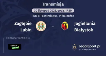 Zagłębie Lubin - Jagiellonia Białystok gdzie oglądać? (30.11)
