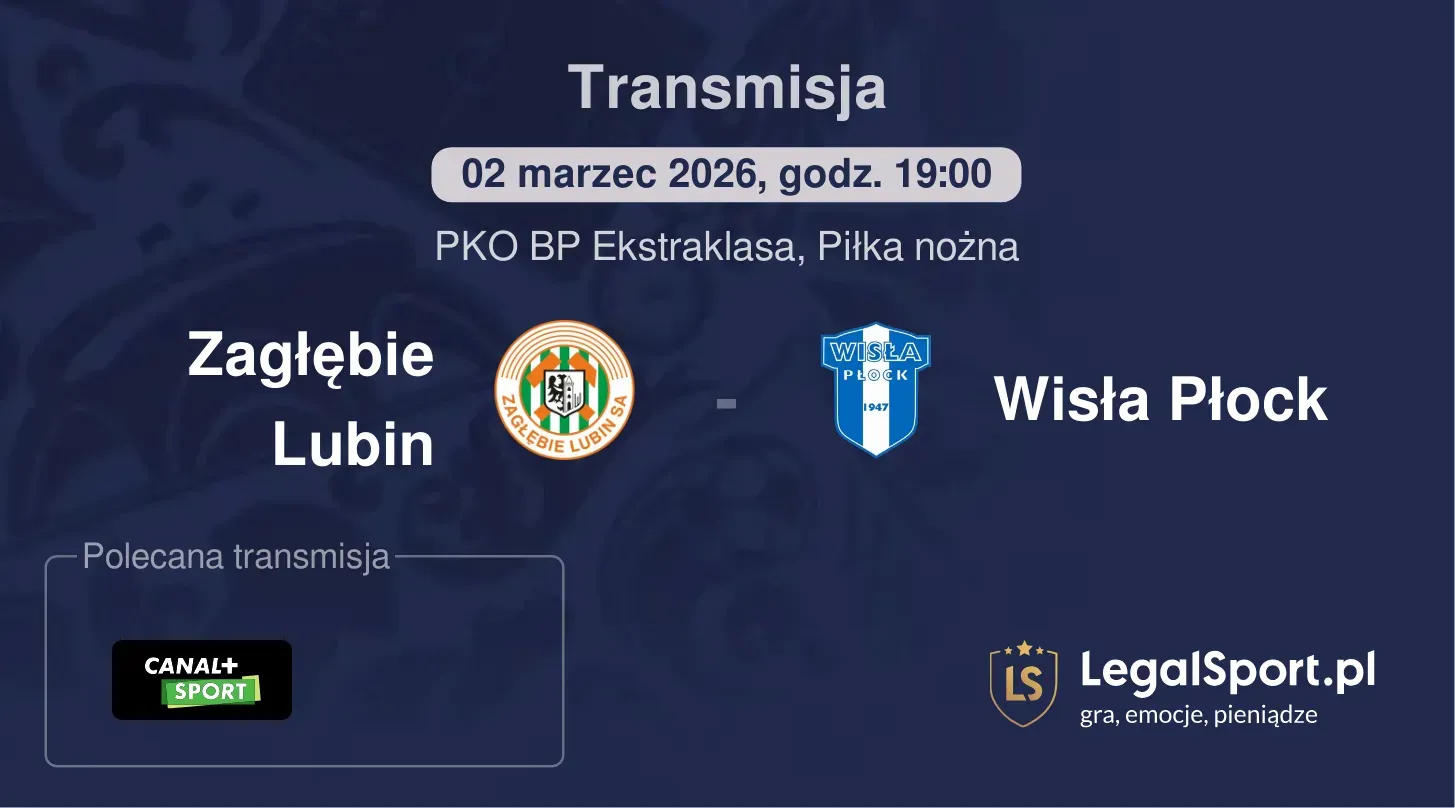 Zagłębie Lubin - Wisła Płock Transmisje