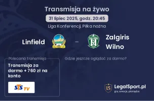 Zalgiris Wilno - Linfield gdzie oglądać?
