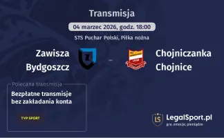 Zawisza Bydgoszcz - Chojniczanka Chojnice gdzie oglądać (04.03.2026)