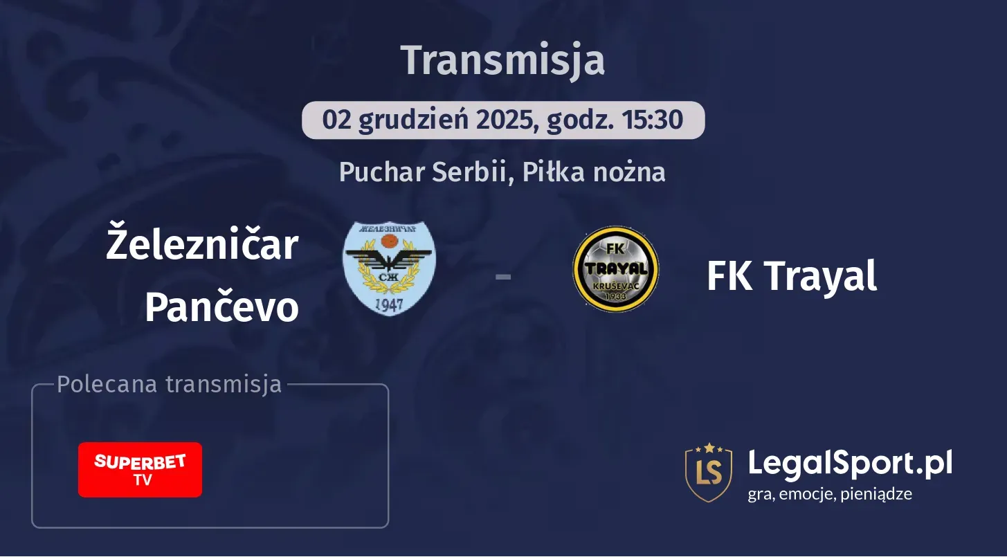 Železničar Pančevo - FK Trayal Transmisje
