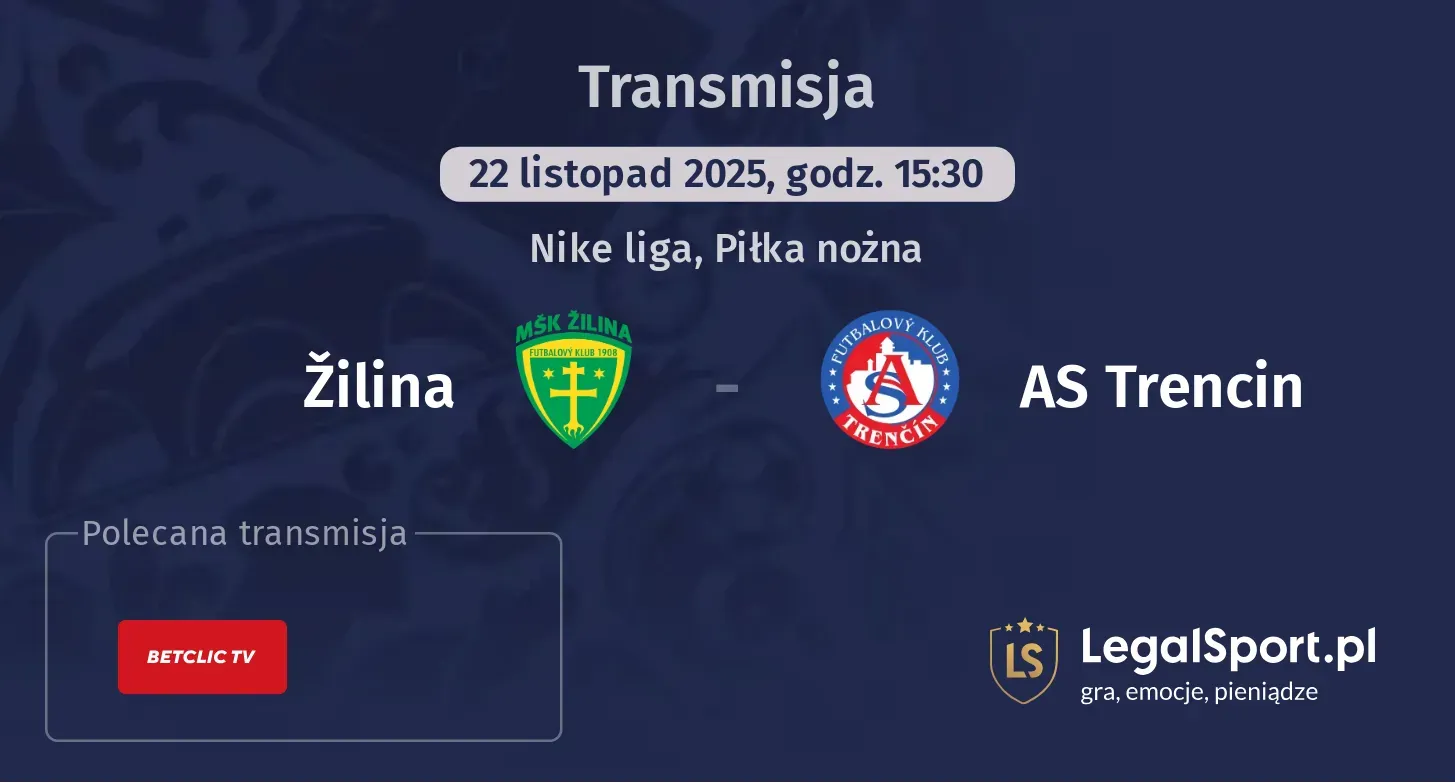 Žilina - AS Trencin Transmisje