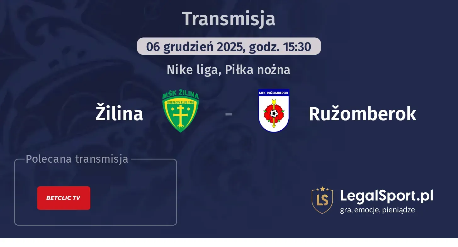 Žilina - Ružomberok Transmisje