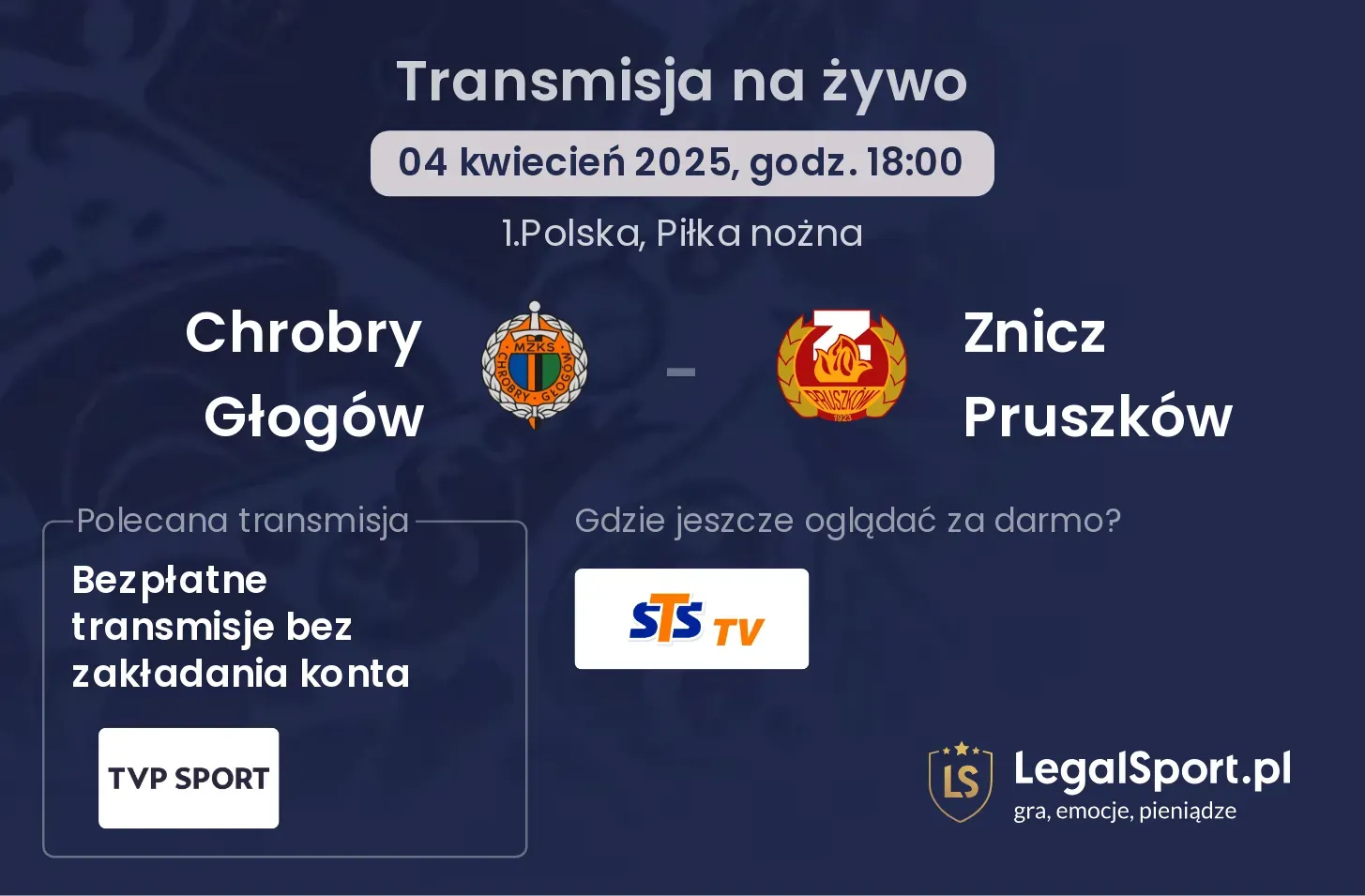 Chrobry Głogów - Znicz Pruszków gdzie oglądać?