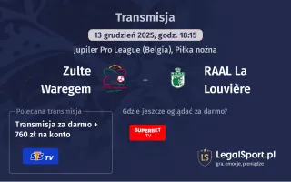 Zulte Waregem - RAAL La Louvière gdzie oglądać? (13.12)