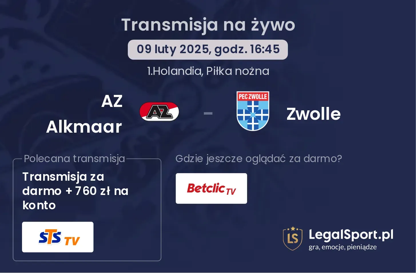 AZ Alkmaar - Zwolle gdzie oglądać?