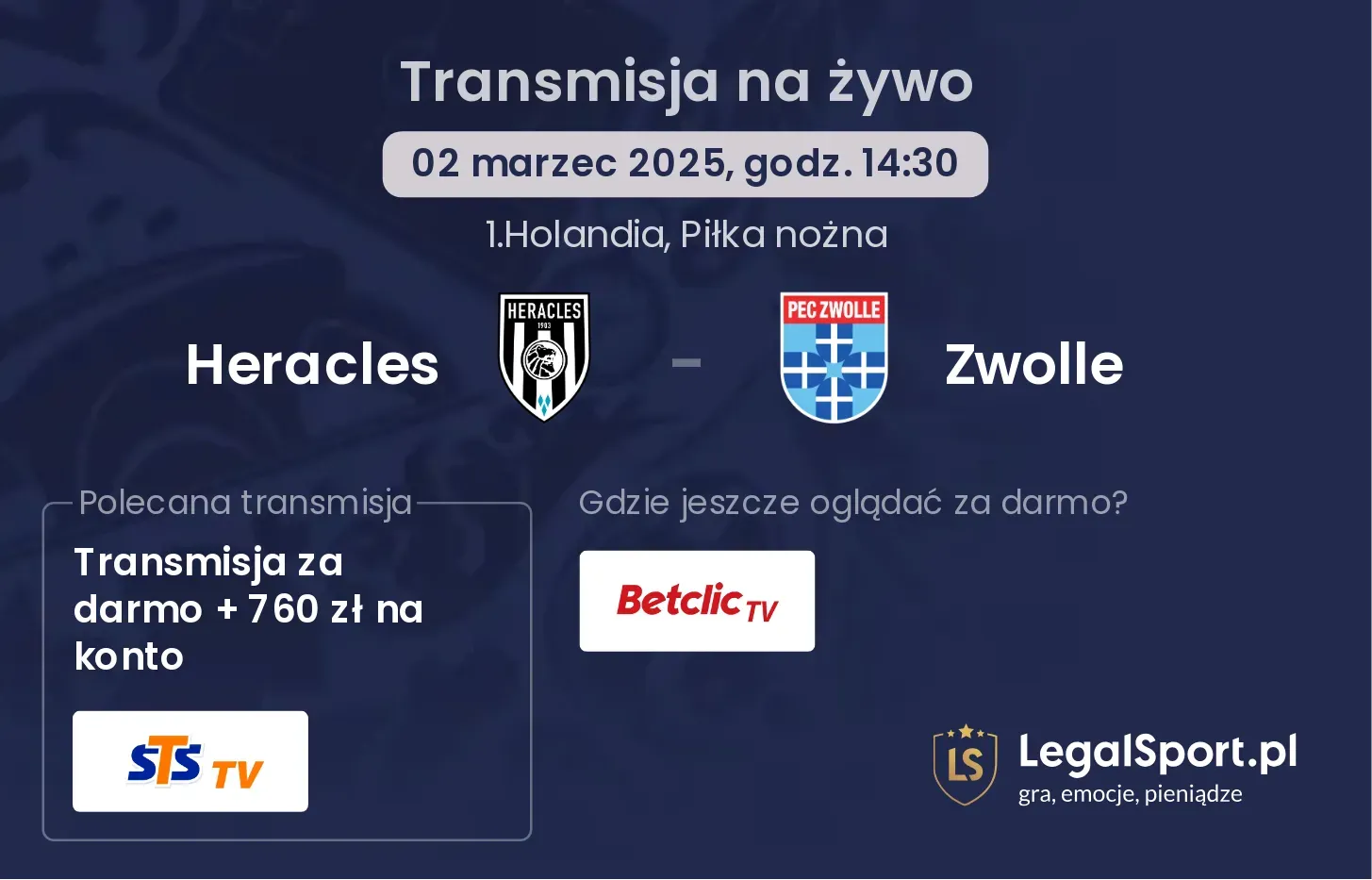 Heracles - Zwolle gdzie oglądać?