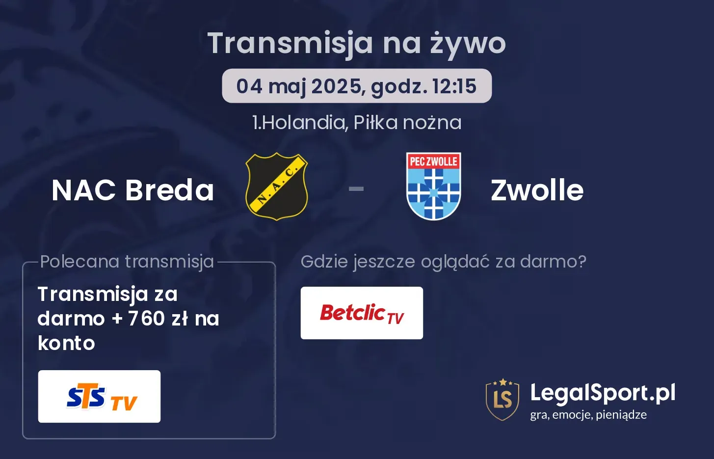 NAC Breda - Zwolle gdzie oglądać transmisję?